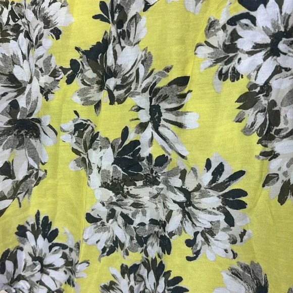 J. Crew Silk Cotton Blend Button Down Floral Shirt long sleeve yellow grey SZ 0 - Picture 9 of 10